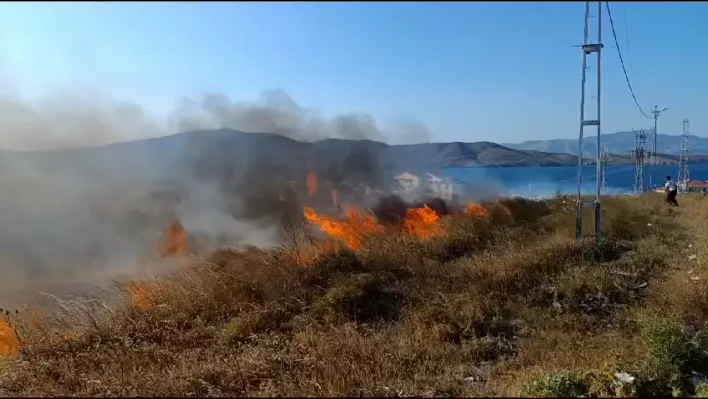 Avşa'da arazi yangını yürekleri ağıza getirdi