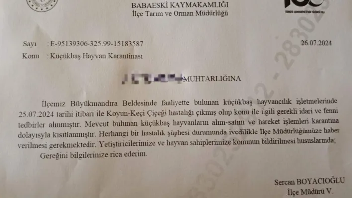 Babaeski'de küçükbaş hayvanlarda çiçek hastalığına rastlandı