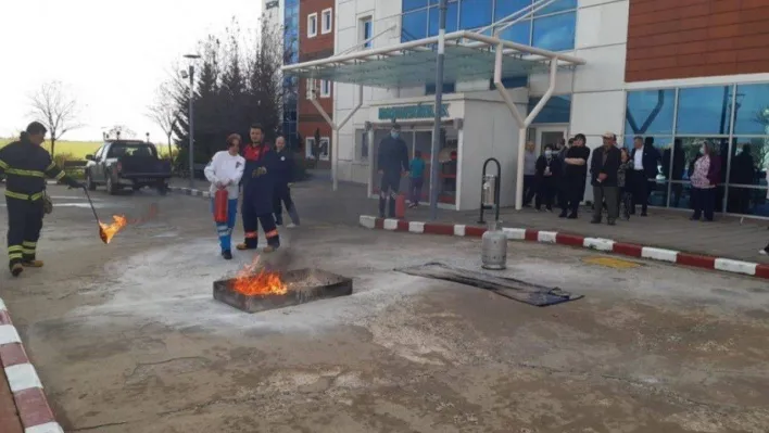 Babaeski Devlet Hastanesi'nde yangın tatbikatı