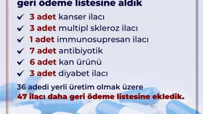 Bakan Işıkhan açıkladı: 47 ilaç geri ödeme listesine alındı