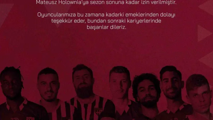 Bandırmaspor'da, 7 futbolcu kadro dışı