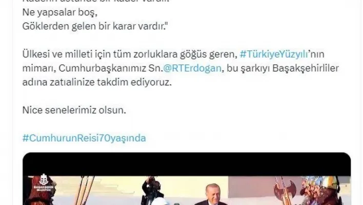 Başakşehir'den Cumhurbaşkanı Erdoğan'a doğum gününde anlamlı şarkı