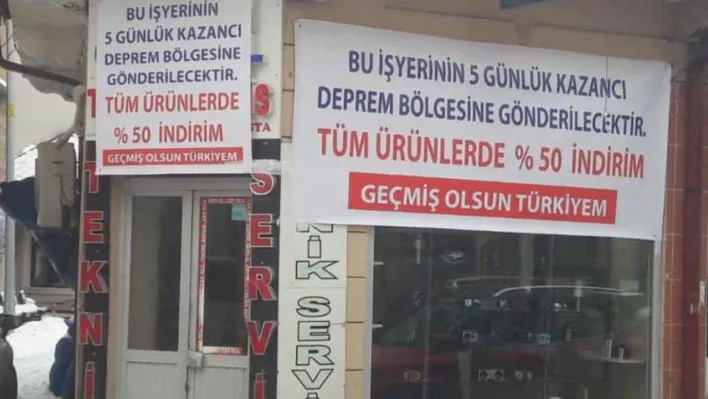 Bayburt esnafı depremzedeler için işyerlerinde çalışıyor günlük kazançları deprem bölgesine bağışlanacak