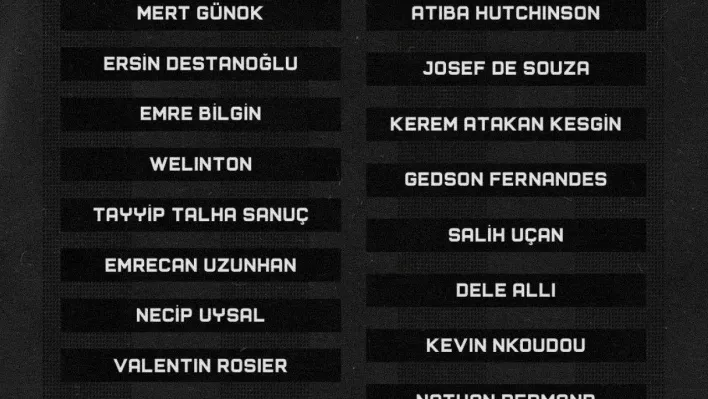 Beşiktaş'ın Gaziantepspor maçı kamp kadrosu belli oldu