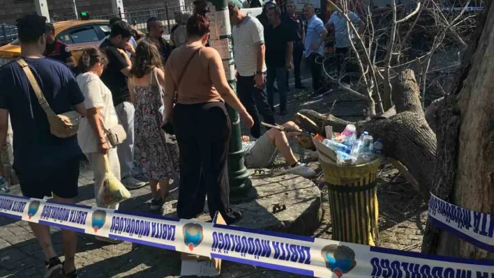 Beşiktaş'ta kaldırımda giden 3 kişinin üzerine ağaç devrildi