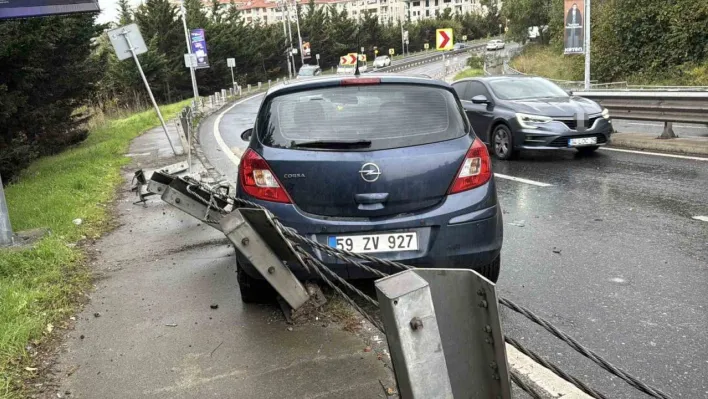 Beşiktaş'ta yağmurun etkisiyle aynı yolda peş peşe iki kaza