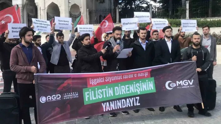 Beyazıt Meydanı'nda Filistin'e destek eylemi