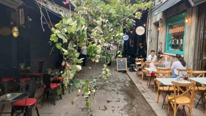 Beyoğlu'nda faciadan dönülen anlar kamerada: Ağaç devrildi, çevredekiler son anda kurtuldu