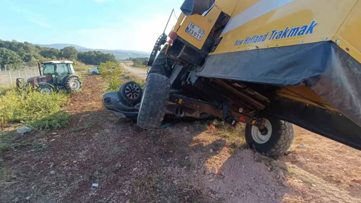 Bilecik'te freni patlayan iş makinesi az kalsın faciaya yol açıyordu