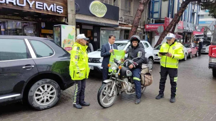 Burhaniye'de kış lastiği denetimleri artırıldı