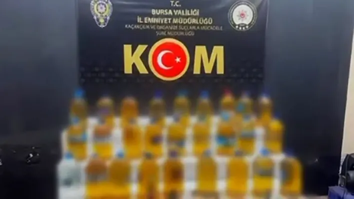 Bursa'da 227 litre sahte alkol ele geçirildi
