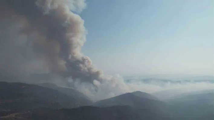 Bursa'da alevler yeniden yükseldi, müdahale havadan görüntülendi