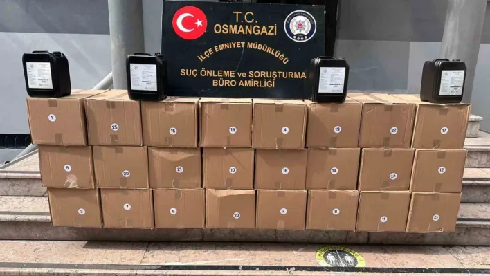 Bursa'da kaçak alkol operasyonu : 500 litre etil alkol şüpheliyle yakalandı