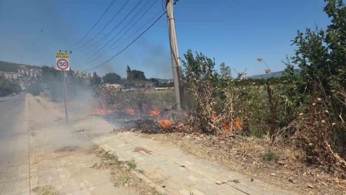 Bursa'da otluk alanda korkutan yangın