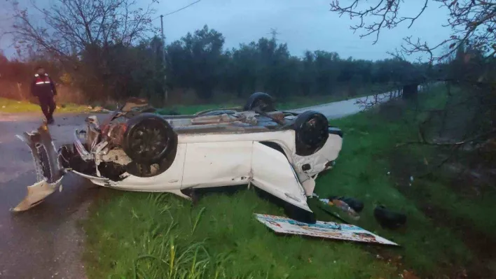 Bursa'da otomobil takla attı 1 yaralı