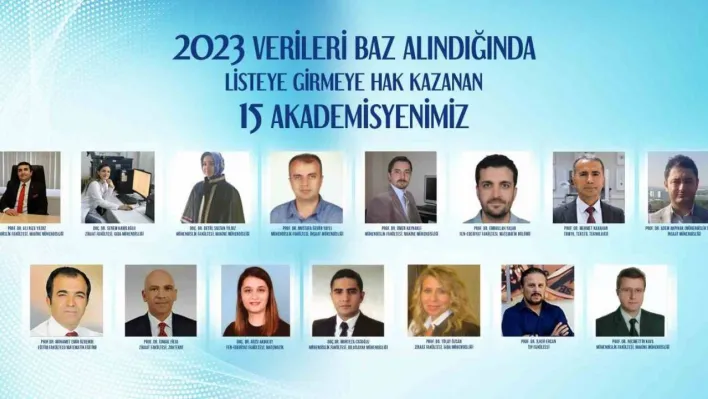 Bursa Uludağ Üniversitesi'nden 15 akademisyen dünyanın en başarılı bilim adamları listesinde