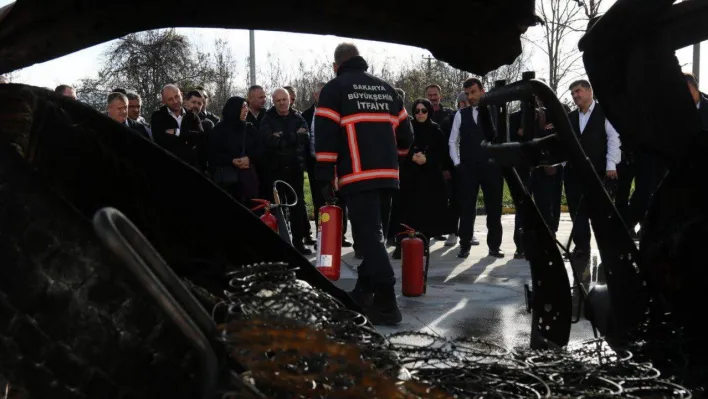 Büyükşehir'in şoförlerine yangın söndürme eğitimi