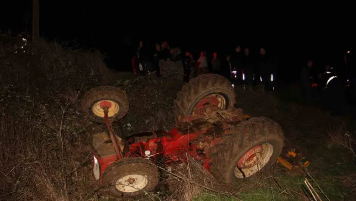 Çan'da takla atan traktör ters döndü: 1 yaralı