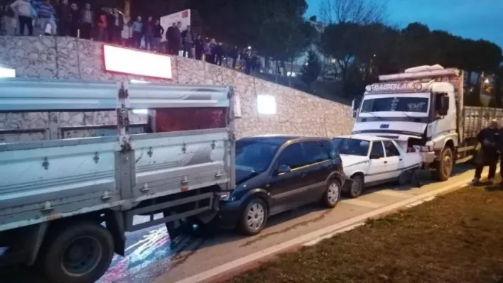 Çan'da zincirleme trafik kazası: 1 yaralı