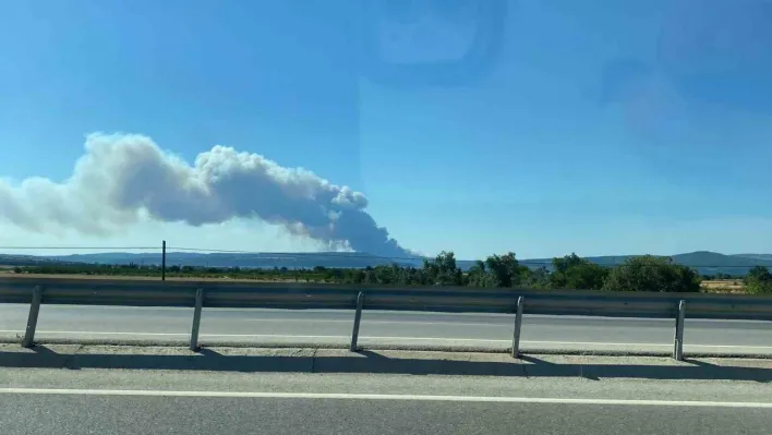 Çanakkale'de orman yangını, gemi trafiği askıya alındı