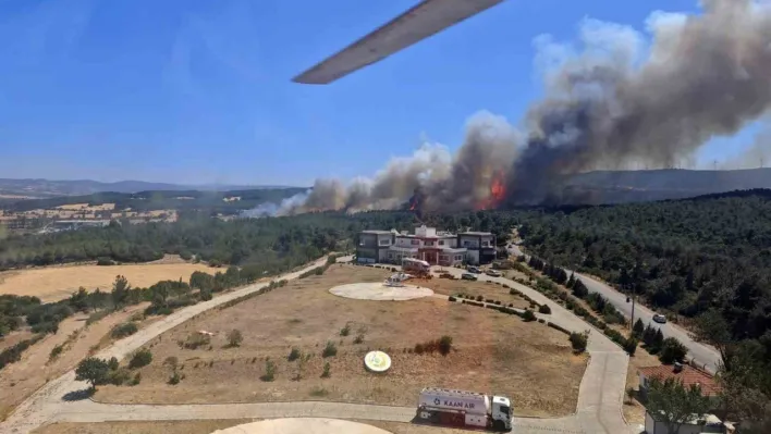 Çanakkale'de tarım arazisinde başlayan yangın ormanlık alana sıçradı