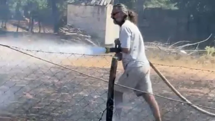 Çanakkale'de yangın söndürme çalışmalarına ünlü oyuncudan destek