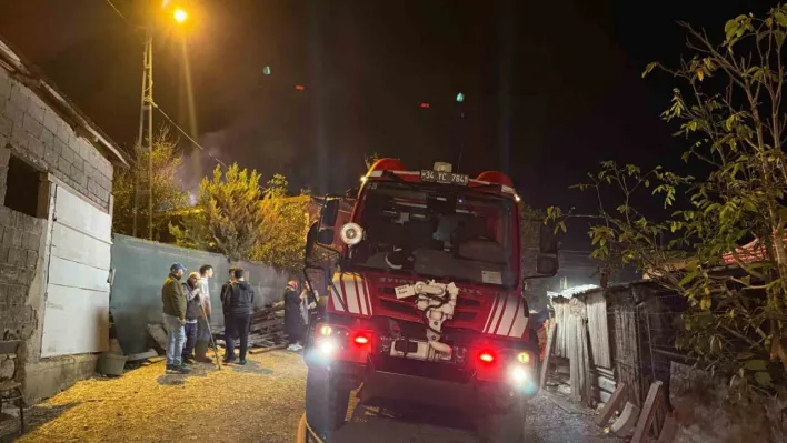 Çatalca'da samanlık yangını eve sıçradı, 4 hayvan telef oldu