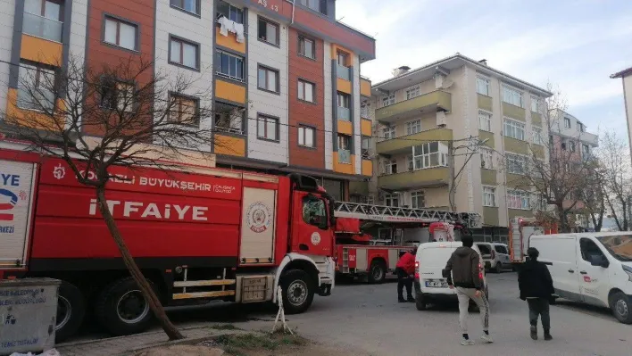 Çatıda süs bitkileri yandı, çıkan dumanlar paniğe sebep oldu