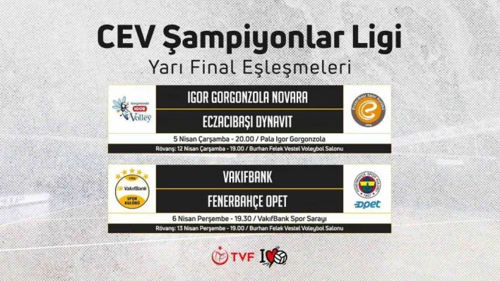 CEV Şampiyonlar Ligi'nde yarı final programı belli oldu