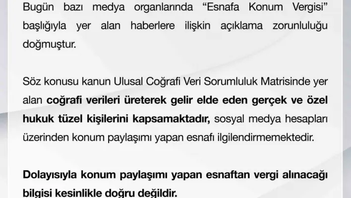 Çevre, Şehircilik ve İklim Değişikliği Bakanlığından 'konum vergisi' açıklaması