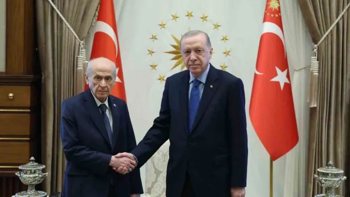 Cumhurbaşkanı Erdoğan, MHP Lideri Bahçeli ile Beştepe'de bir araya geldi.