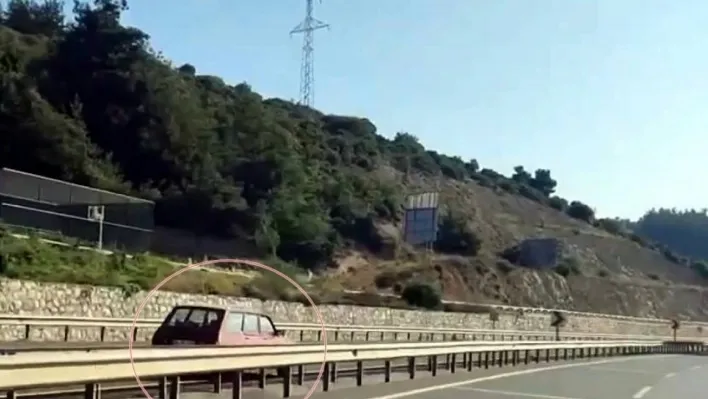 D-650'de ters şeritte ilerleyen otomobil kaza yaptı