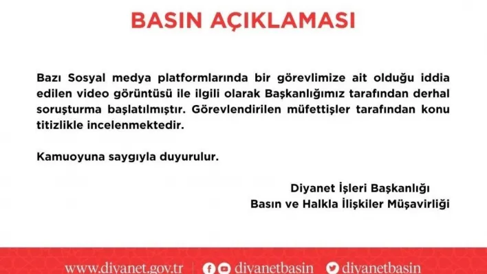 Diyanet'ten rüşvet iddiasına soruşturma
