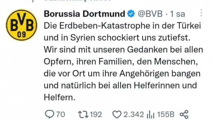 Dortmund, Milan ve Ajax'tan geçmiş olsun mesajı