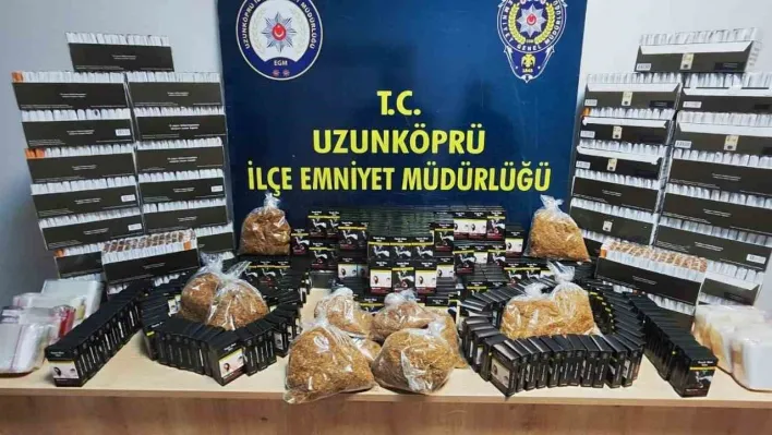 Edirne'de on binlerce kaçak makaron ele geçirildi