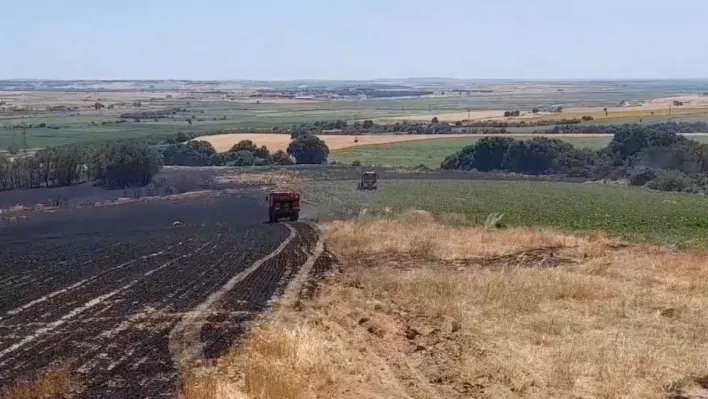 Edirne'de tarım arazisinde başlayan yangın ormana sıçramadan kontrol altına alındı