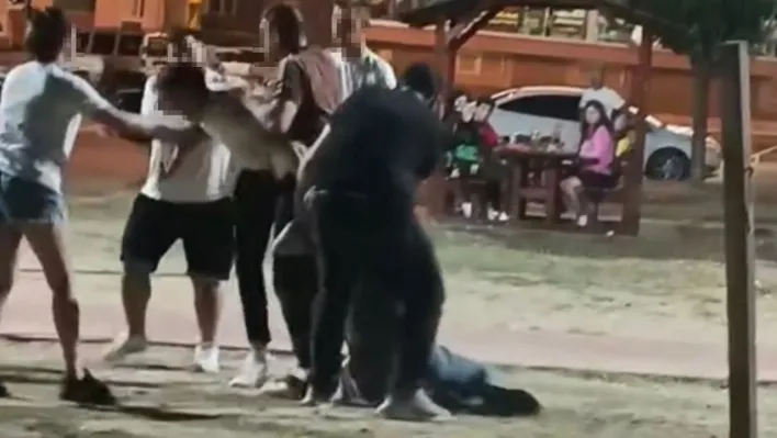 Edirne'de tekmeli yumruklu kavga kamerada