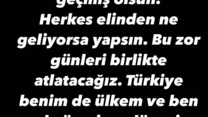 Eljif Elmas'tan depremzedeler için destek mesajı