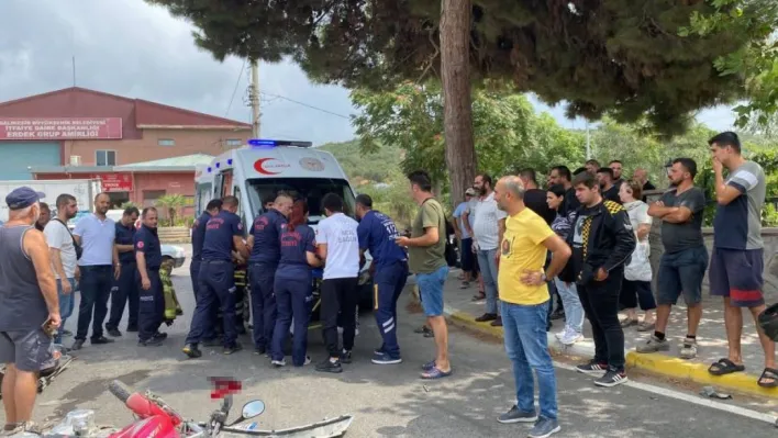 Erdek'te otomobil ile motosiklet çarpıştı: 1 yaralı