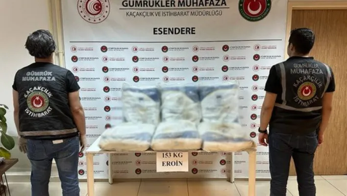 Esendere Gümrük Kapısında 153 kilogram eroin ele geçirildi