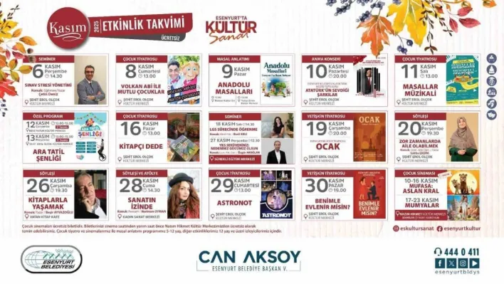 Esenyurt'ta Kasım ayı kültür ve sanatla dolu geçecek