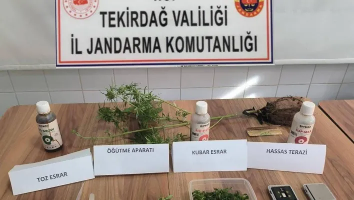 Evini uyuşturucu imalathanesine çeviren şüpheli jandarmaya yakalandı