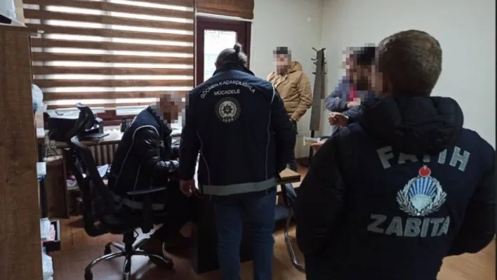 Fatih'te sahte belgelerle yabancı şahıslara ikamet alan iş yerlerine denetim: 1 milyon 3 bin 100 lira idari para cezası uygulandı