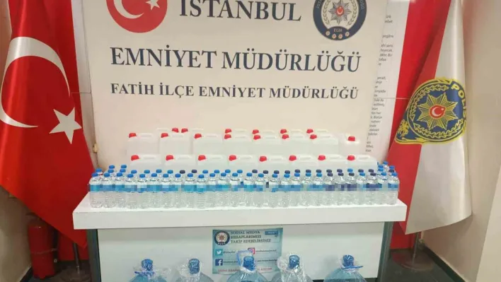 Fatih'te sahte içki operasyonu: 155 litre sahte alkol ele geçirildi