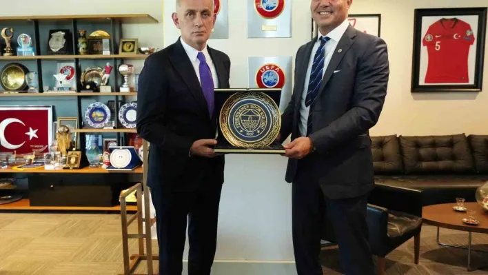 Fenerbahçe Başkanı Sadettin Saran, TFF Başkanı Hacıosmanoğlu'nu ziyaret etti
