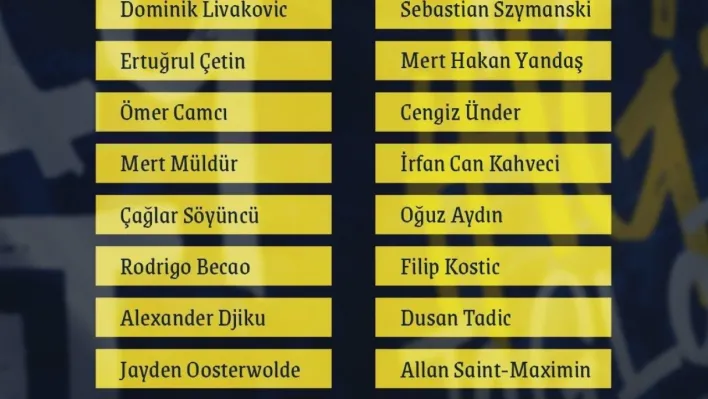 Fenerbahçe'nin Antalyaspor maçı için kamp kadrosu belli oldu