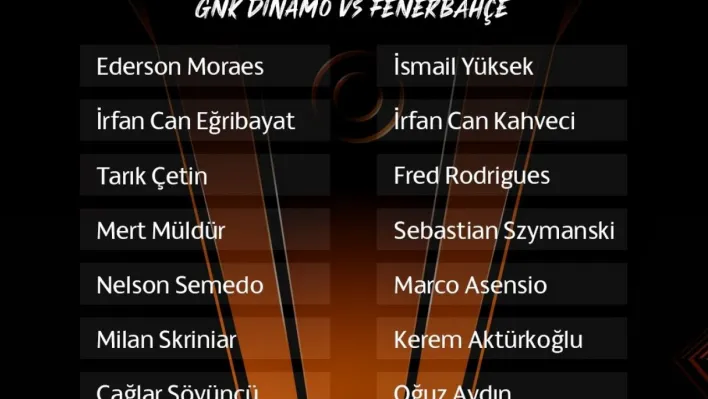 Fenerbahçe'nin Dinamo Zagreb maçı kamp kadrosu belli oldu