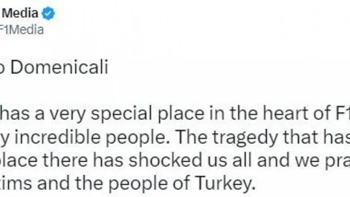 Formula 1'den, Türkiye'ye geçmiş olsun mesajı