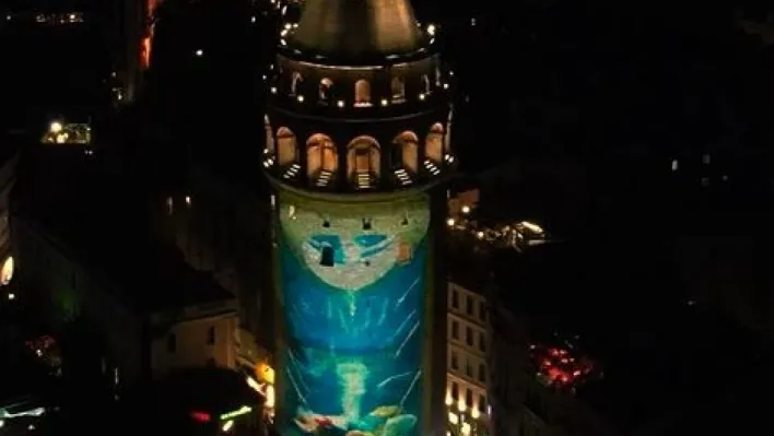 Galata Kulesi'ne çevre temalı görseller yansıtıldı