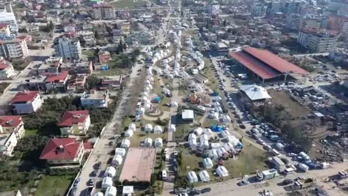 Gaziantep'te çadır kent havadan görüntülendi